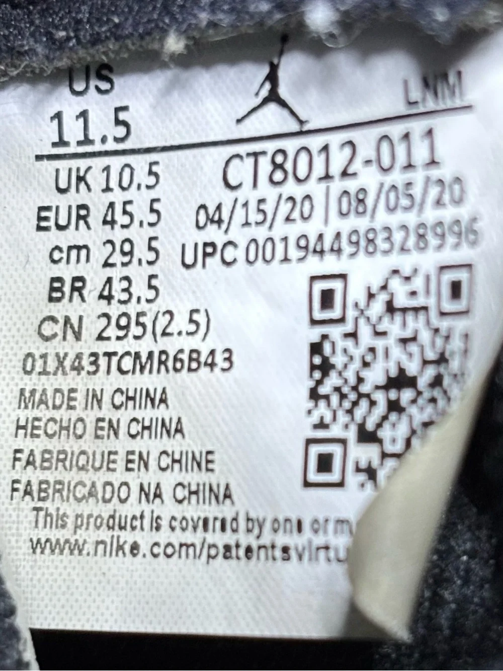 Jordan 11 Retro High Jubilee 25th Anniversary 2020 Size 11.5
